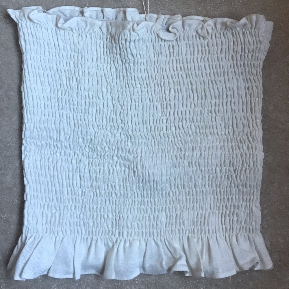 White scrunched tube top
